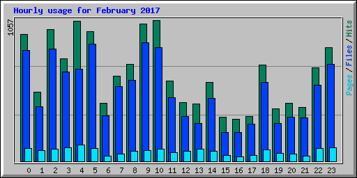 Hourly usage for February 2017