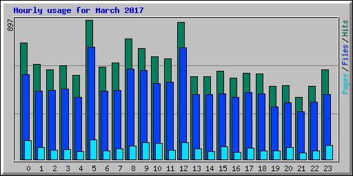 Hourly usage for March 2017